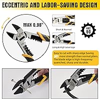 Vista 5 de Multi-Function Diagonal Pliers, 8-inch 4-in-1 Cr-V Steel Heavy Duty Side-Cutting Pliers with Cutting, Stripping, Crimping, and Gripping for