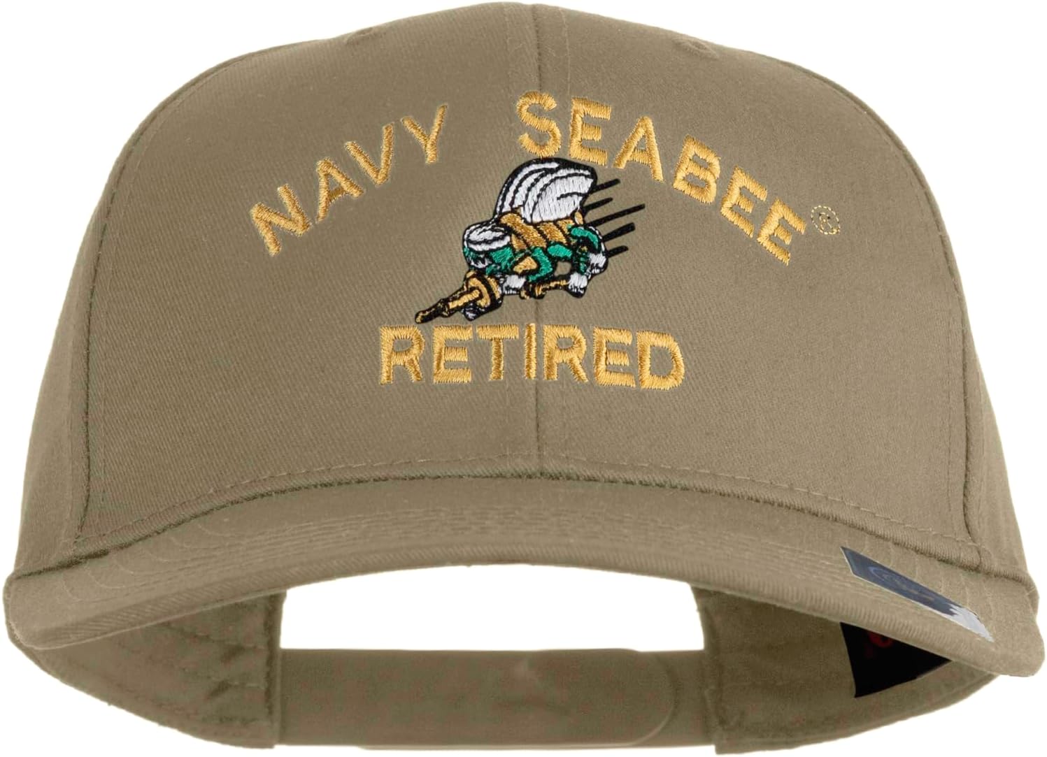 US Navy Seabee Retired Military Embroidered Solid Cotton Twill Pro Style Cap