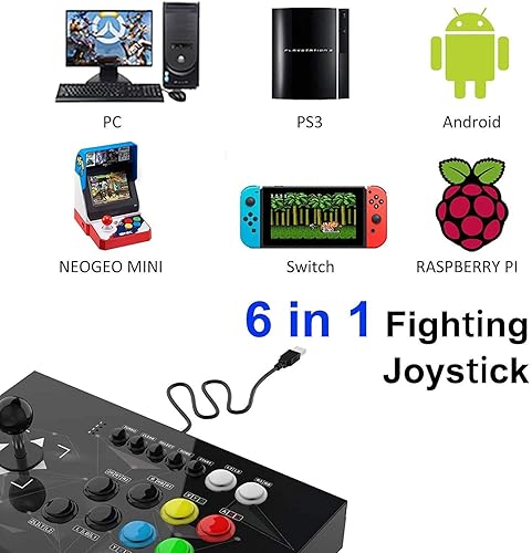 Miniatura 3 de Fight Sticks PC,Arcade PC Joysticks Fight Stick Street Fighter Video Game Controller Fighting Joystick for PC, Nintendo Switch, NEOGEO Mini, NeoGeo