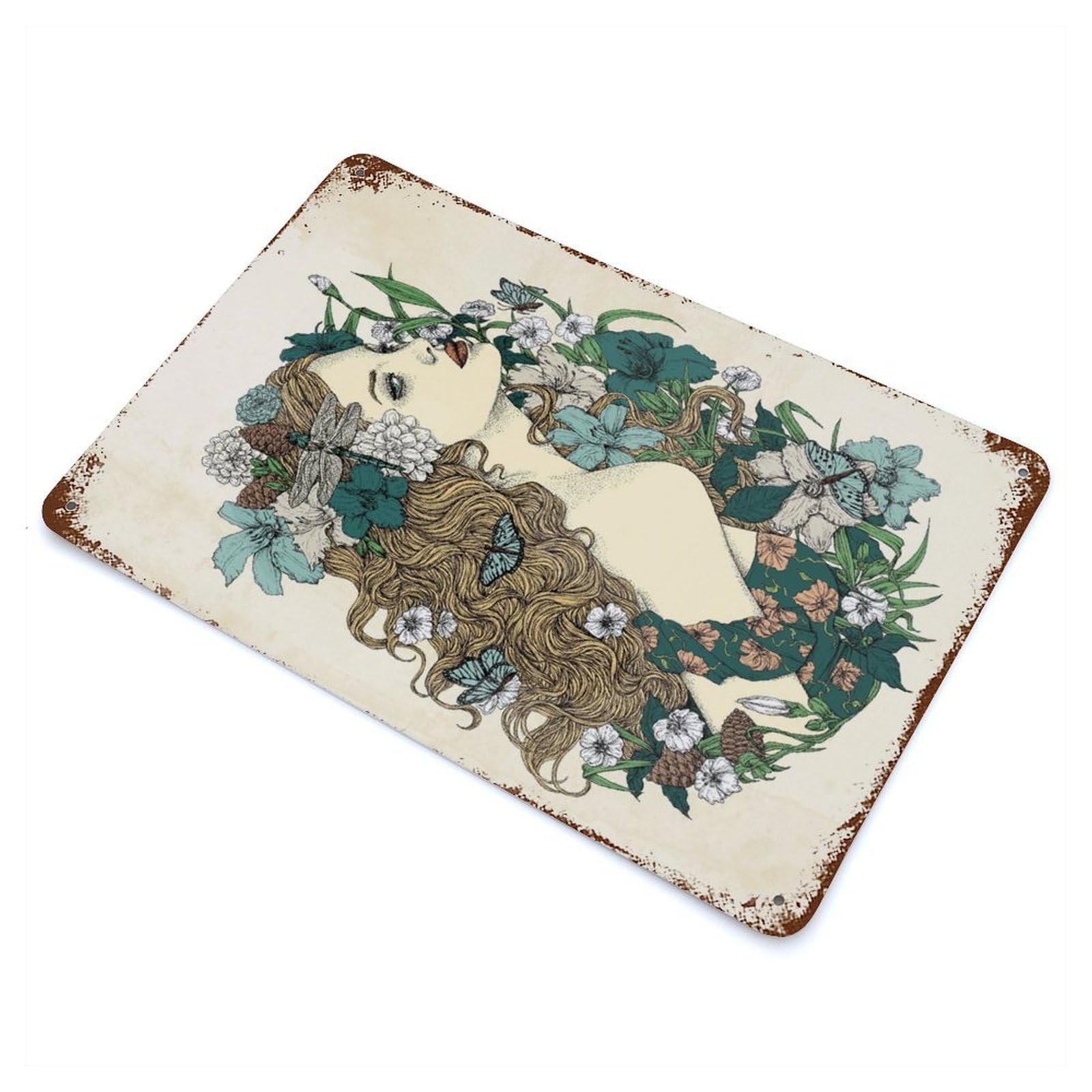 Scent Of Spring Distressed Metal Wall Sign 11.8"x7.9", Ideal for Cafe, Home Bar And Lounge Decor
