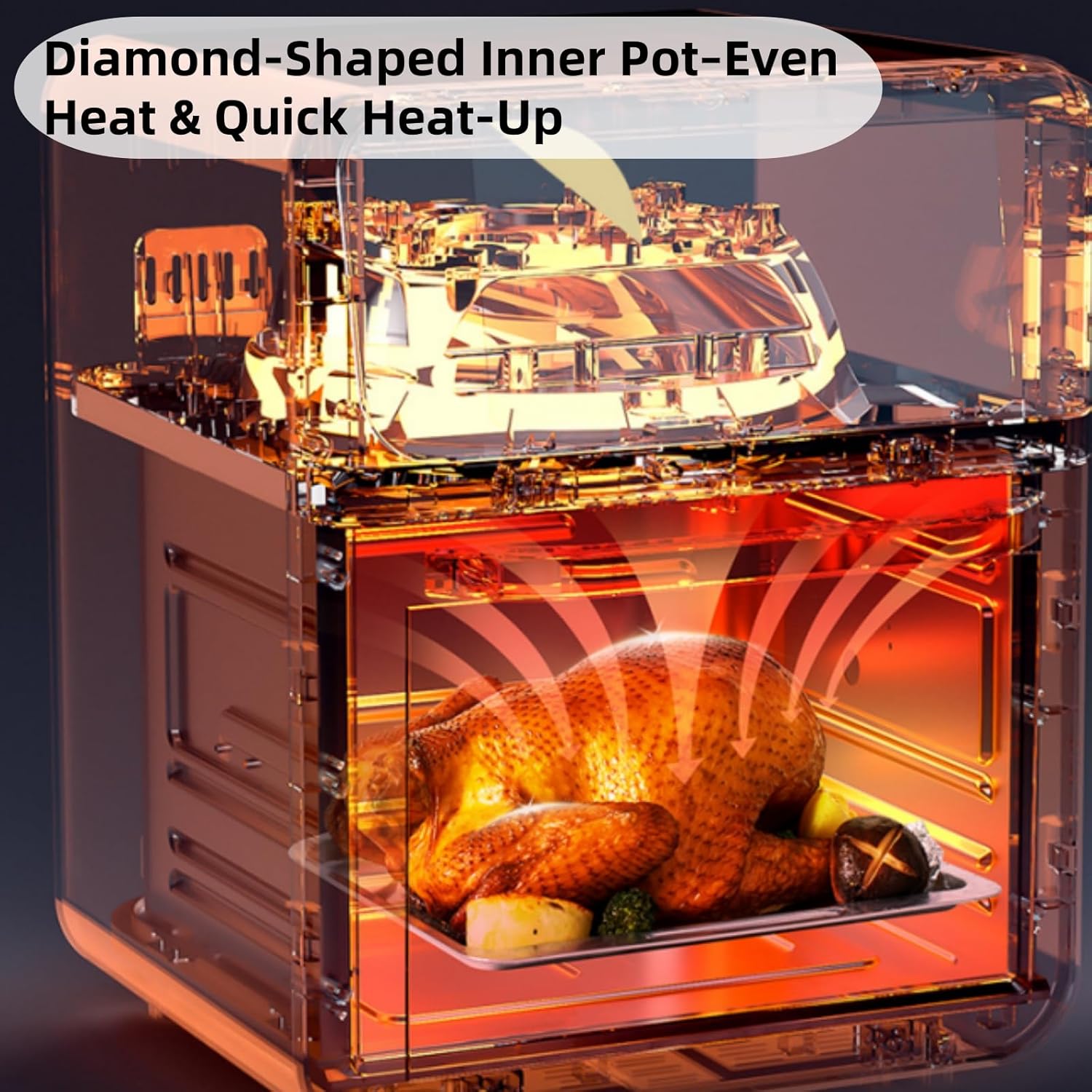 10L Large Capacity 3-in-1 Digital Air Fryer Oven Combo with Smart Touchscreen, 18 Presets & Multi-Layer Baking Pans - Stainless Steel Countertop Convection Oven for Pizza, Grilling, Toasting