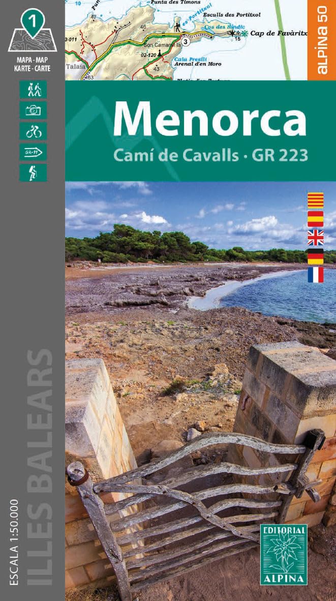Menorca GR223 - Cami de Cavalls-guide+hiking+MTB map: 1:50000