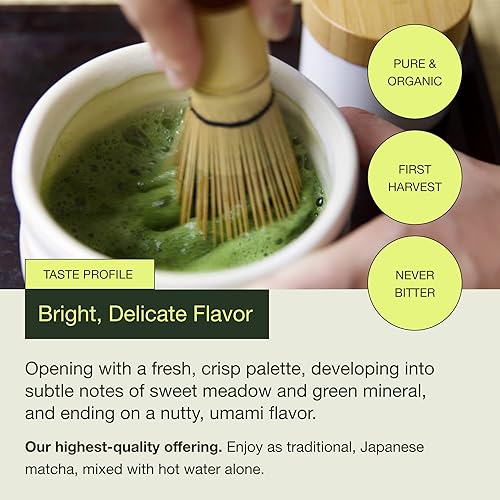 Miniatura 4 de Encha té verde matcha de grado ceremonial polvo de té verde matcha japonés orgánico de primera cosecha de Uji Japón 30gramos106onzas