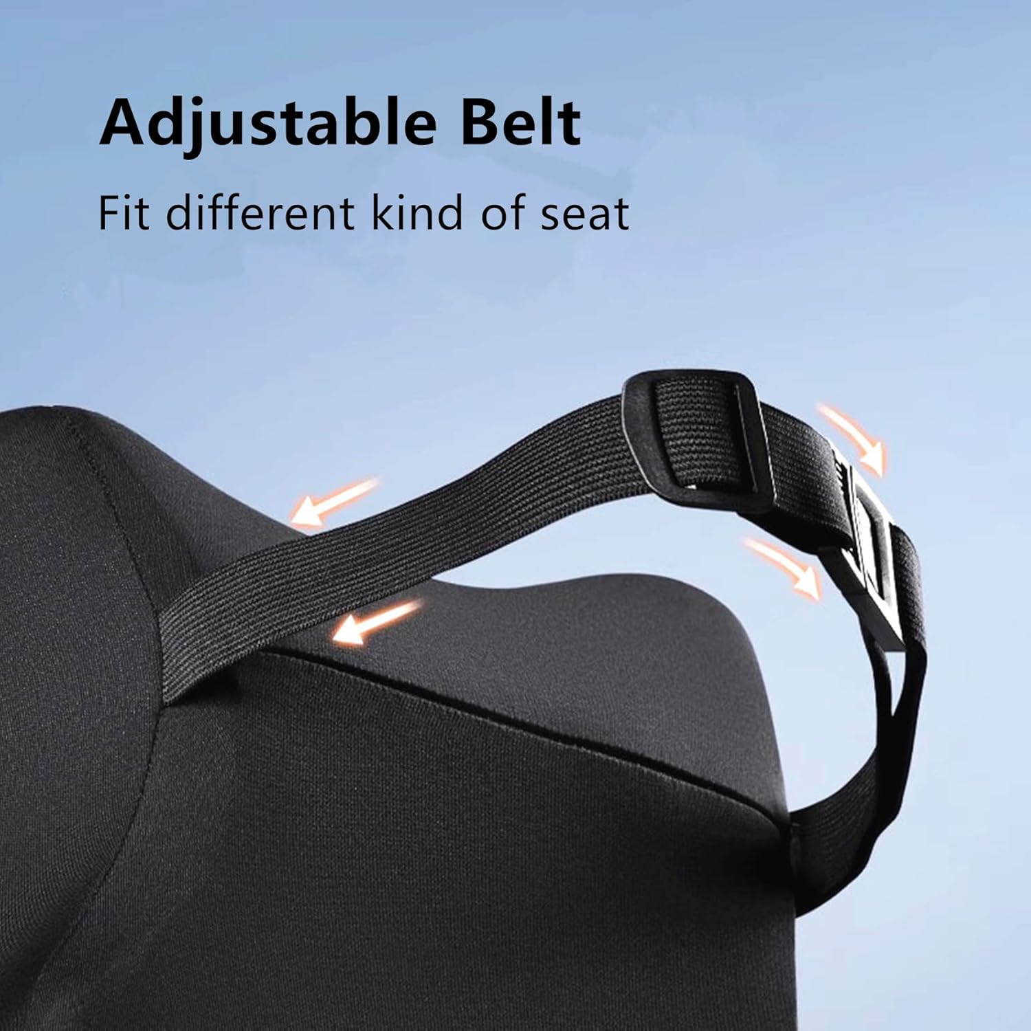 2 Pack Car Neck Pillow Support, Headrest for Driving with Adjustable Strap, Memory Foam Neck Rest Cushion, Breathable Removable Cover & Ergonomic Design, Black 2pcs - Image 5