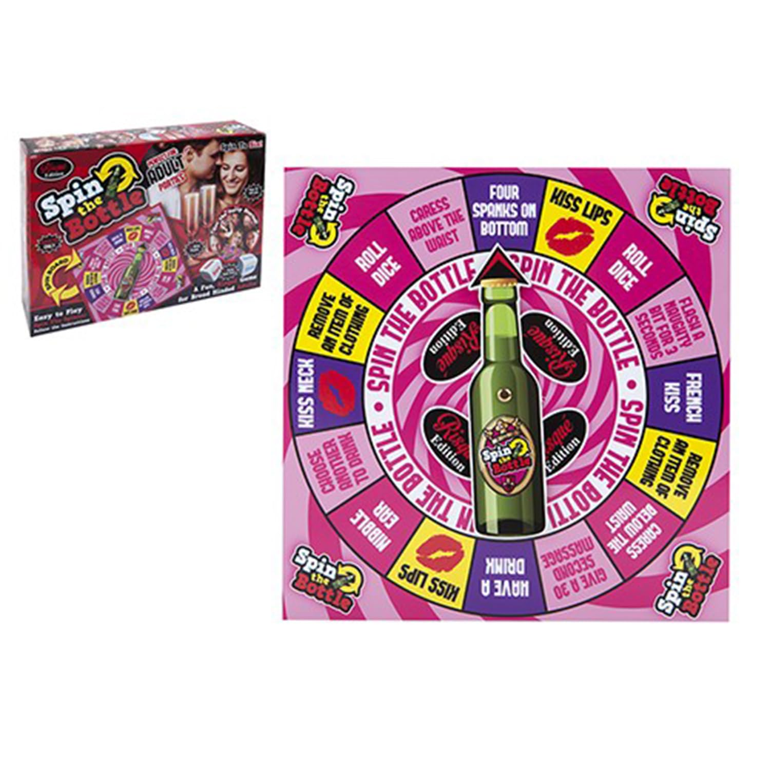 PMS Risque Edition Spin the Bottle Game with 10x10 Spinner Board