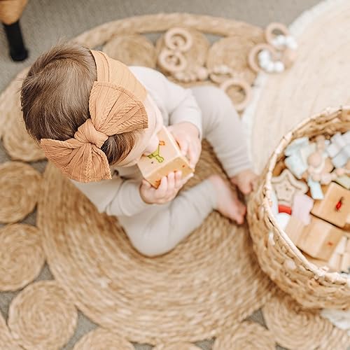 Miniatura 8 de Prohouse Paquete de 12 diademas de nailon para bebés cintas elásticas para el cabello accesorios para el cabello hechos a mano para bebés niñas