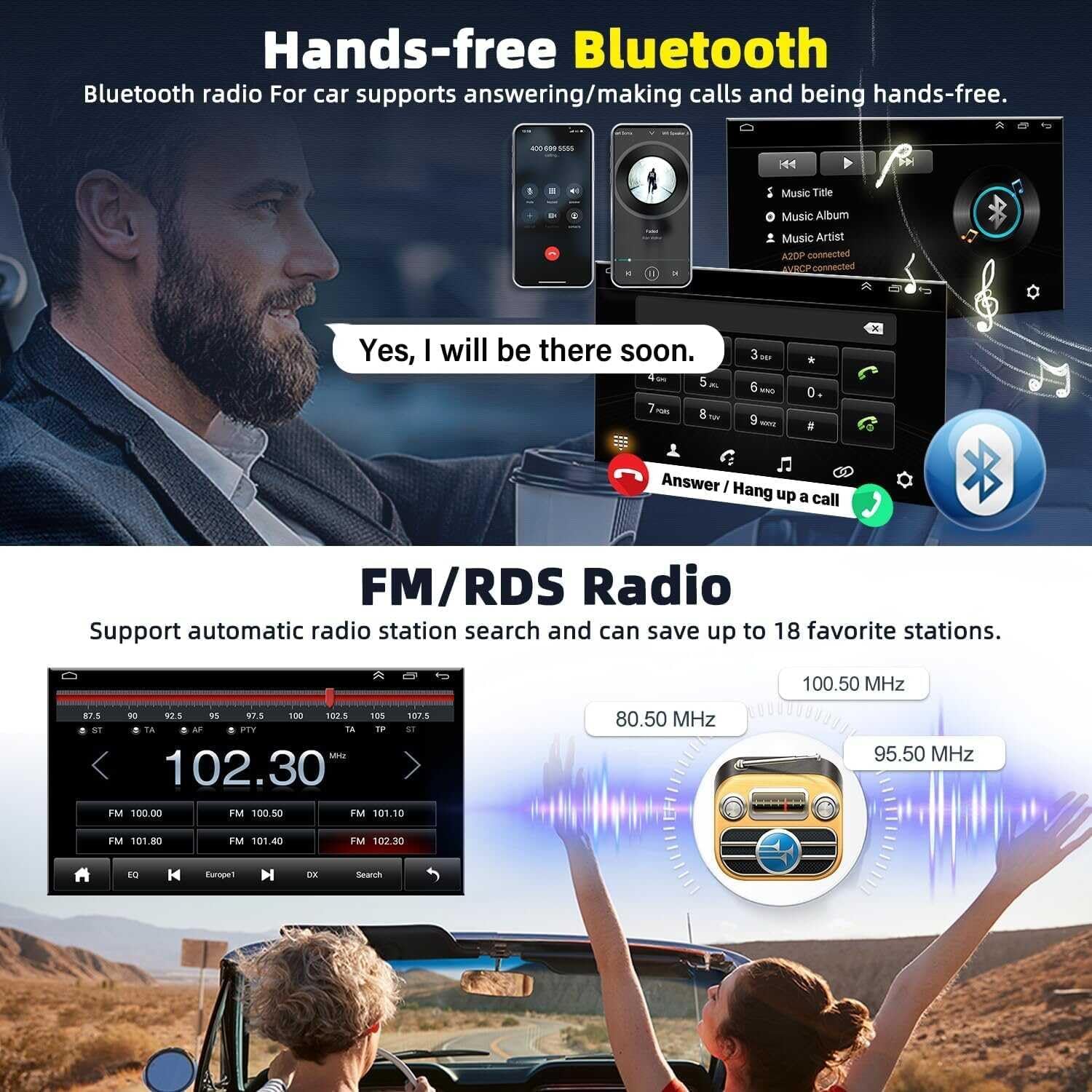 Alikali 9.7-inch Car Stereo main unit and included accessories