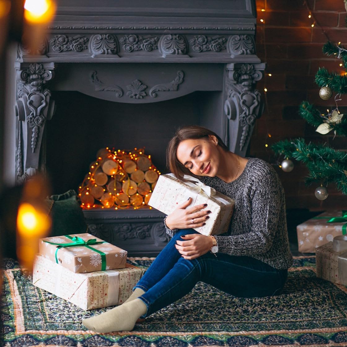 Thermal Crew Socks for Women, 6 Pairs Cotton Quarter Socks in Neutral, Cozy Ankle Socks - Image 6