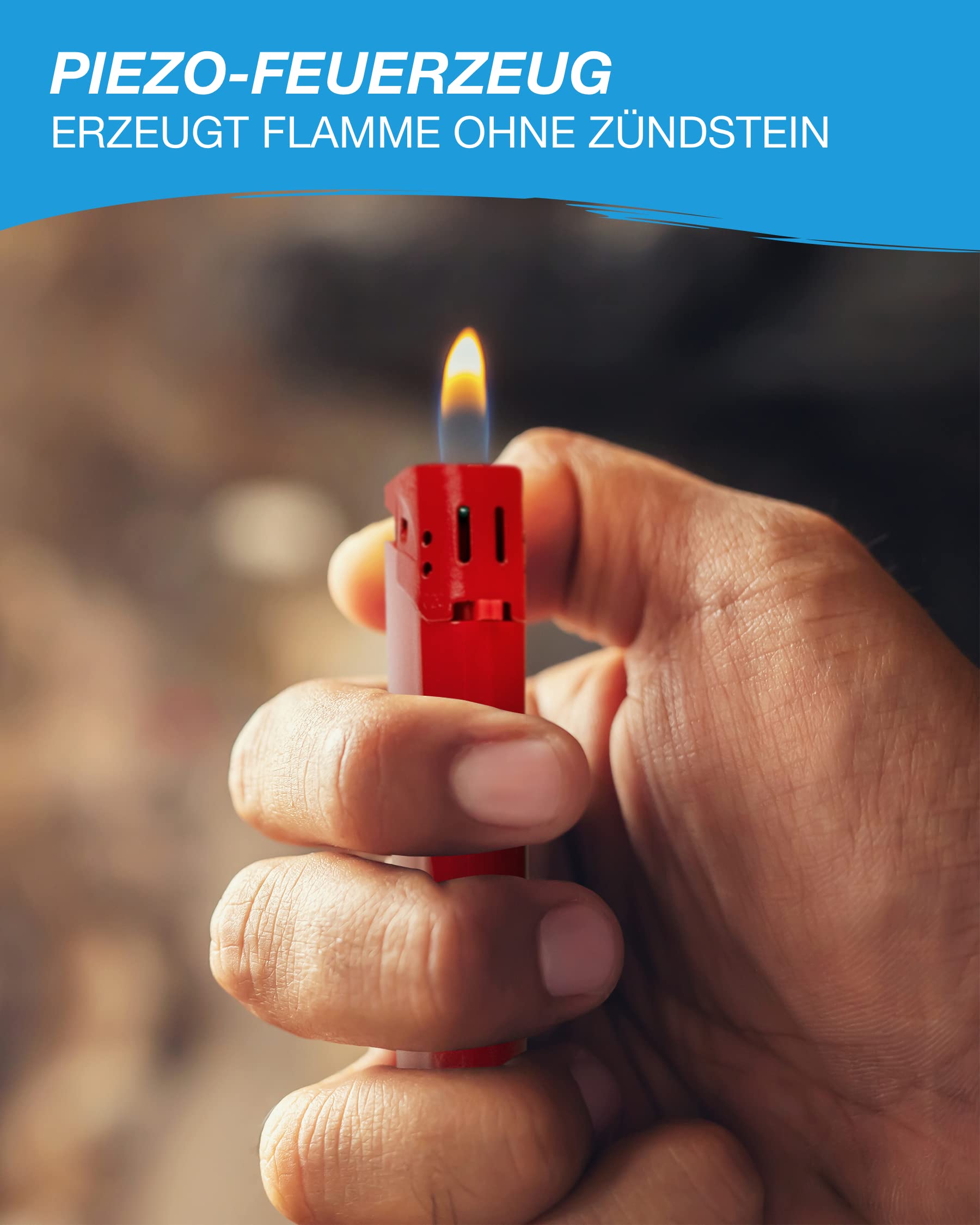 Elektronik Feuerzeug mit Textdruck – personalisierbar – Druck beidseitig – Schlichtes und modernes Gasfeuerzeug – ideale Geschenkidee für Alltag und Beruf (SCHWARZ,100)