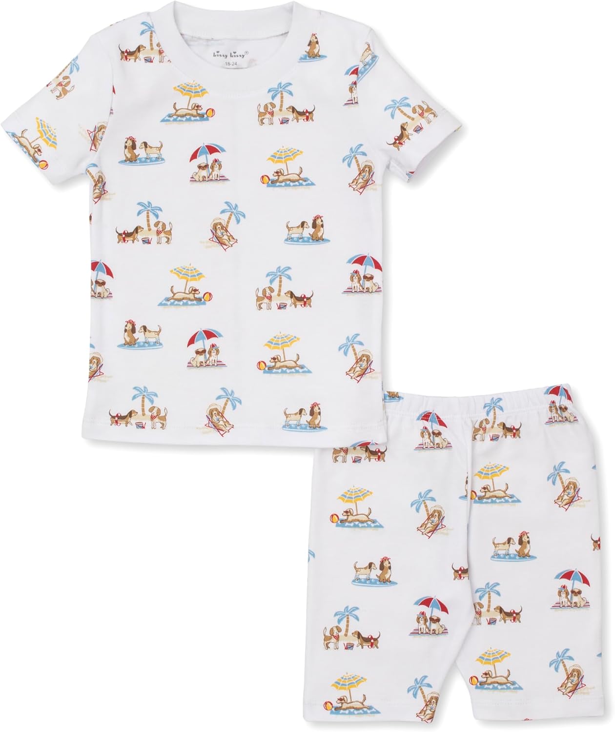 Kissy Kissy Baby Boys Infant Pajamas Puppy Beach Daze Print Short Pajamas Set