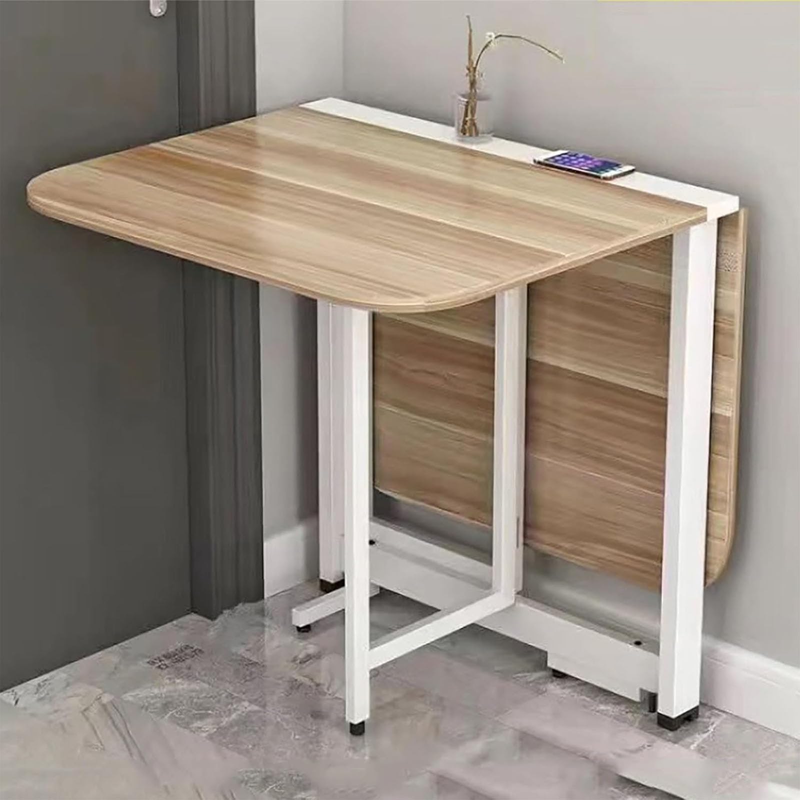 Table de cuisine pliante pour petit espace : optimisez 100 cm avec support antichute
