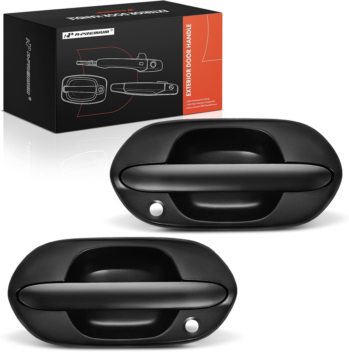 A-Premium Outside Exterior Door Handles Compatible with Honda Odyssey 1999-2004, Textured Black, 2-PC Set, Front Driver and Passenger Side