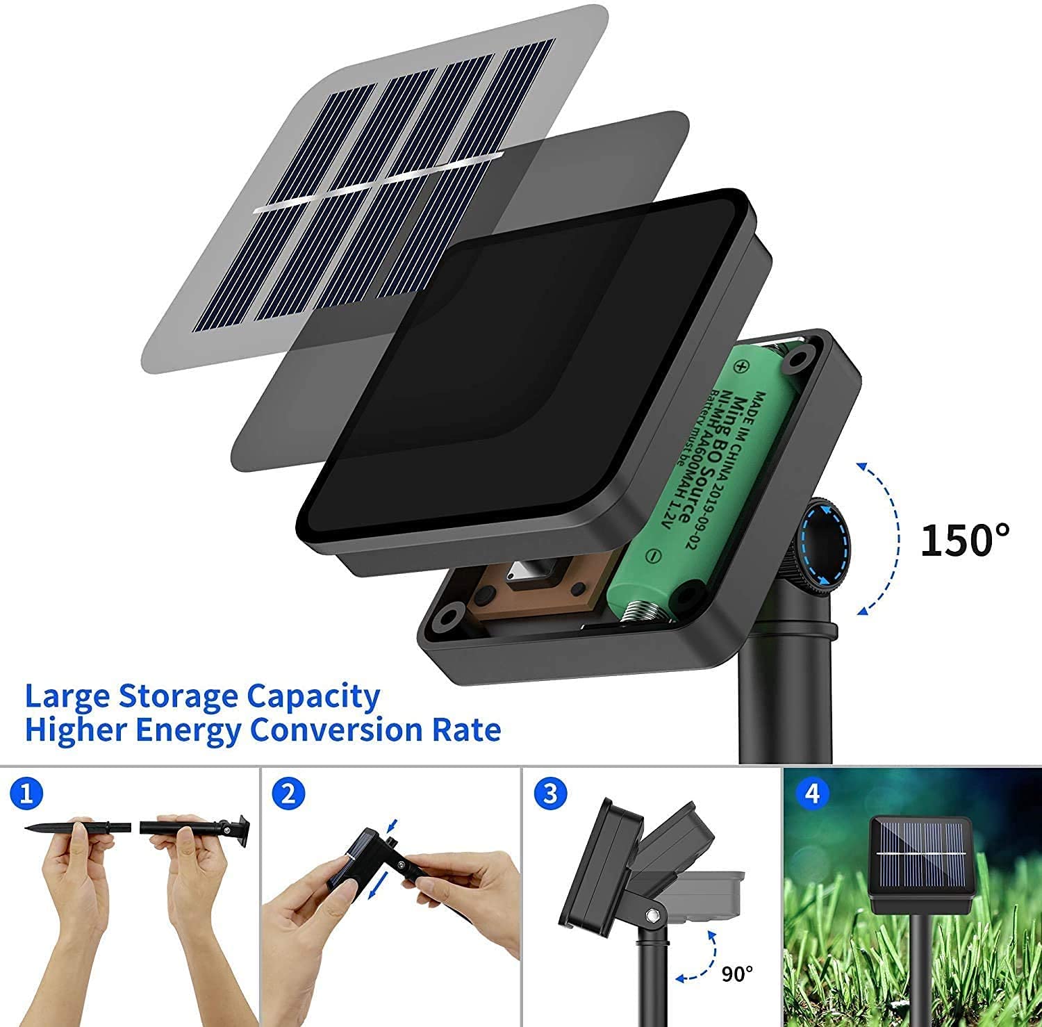 Solarne lampki świetlne, 20 kulek LED, 5 m, łańcuch świetlny, solarny, mini kulka, dekoracyjne światła, 8 trybów, wodoodporne, świąteczne łańcuchy z ziemi, do wewnątrz, na zewnątrz, do ogrodu, na patio, Boże Narodzenie, 22 m 200 LED, białe