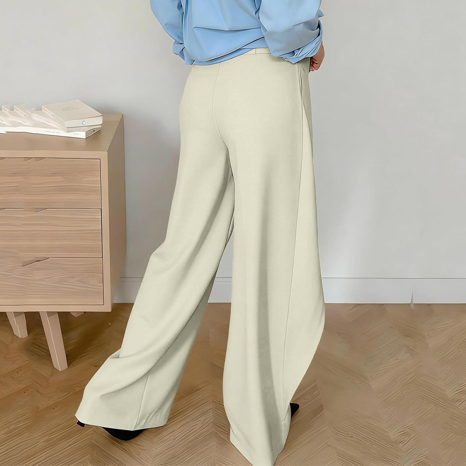 Women's Elegant Wrap Front High Waisted Wide Leg Pants Suit Pants Trousers Casual Work Business Fashion Trousers