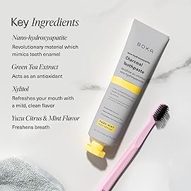 Boka Fluoride Free Toothpaste, Nano Hydroxyapatite Toothpaste, Appropriate for Sensitive Teeth - for Adult, Kids Oral Care - Charcoal Yuzu Mint Flavor, 4 Fl Oz 3Pk US Manufactured