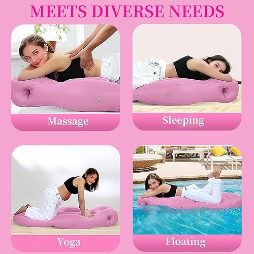 Miniatura 7 de Almohada de embarazo  Almohada portátil inflable, para dormir boca abajo, flotador de maternidad de cuerpo completo con orificio para el vientre,