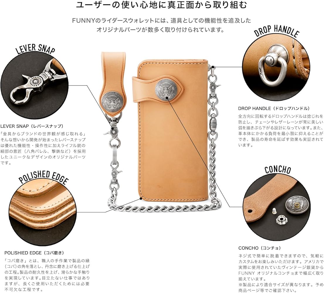 Amazon | [FUNNY] [ファニー] ライダースウォレット ダイヤモンド