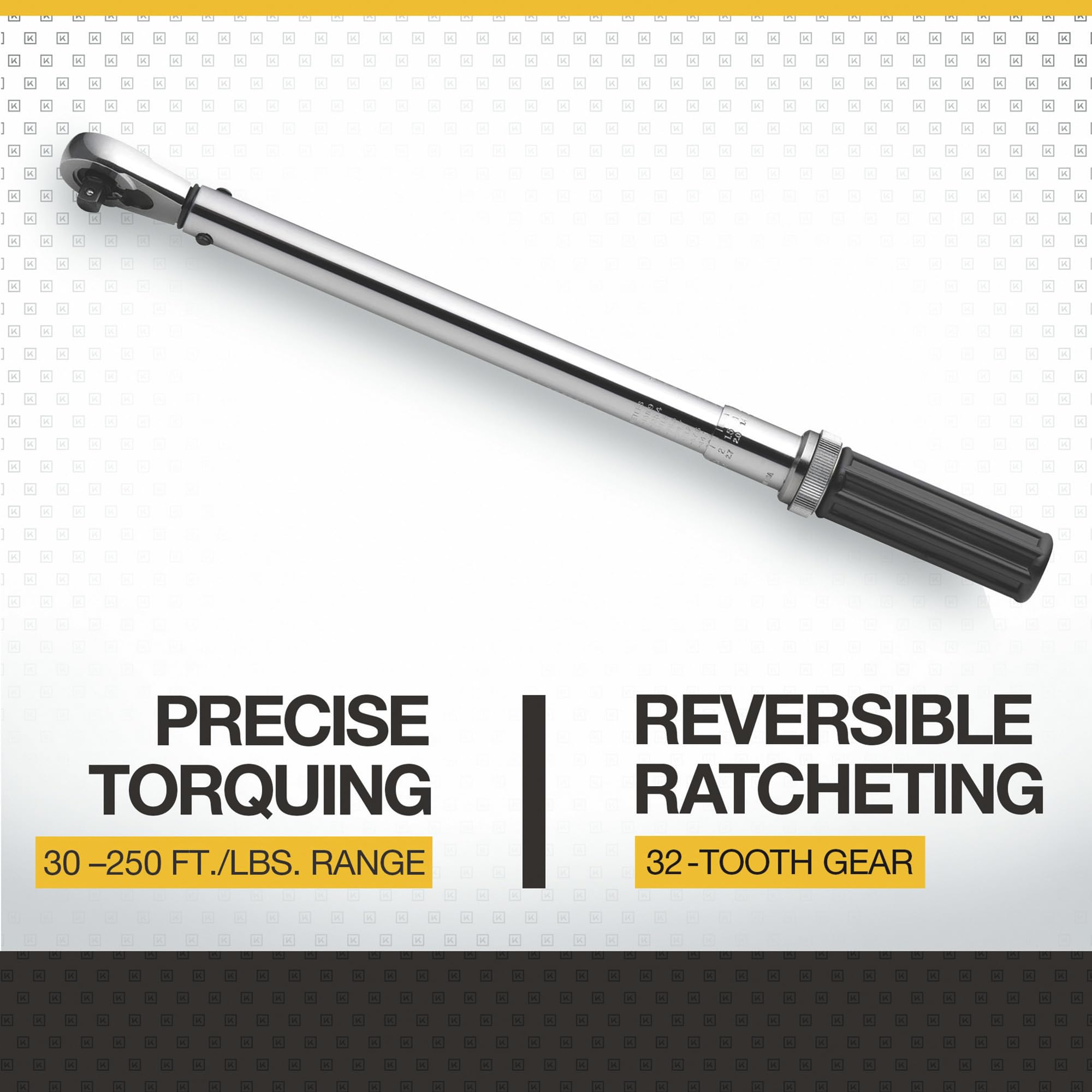 Klutch 1/2in.-Drive Mechanical Torque Wrench -30-250 Ft./Lbs
