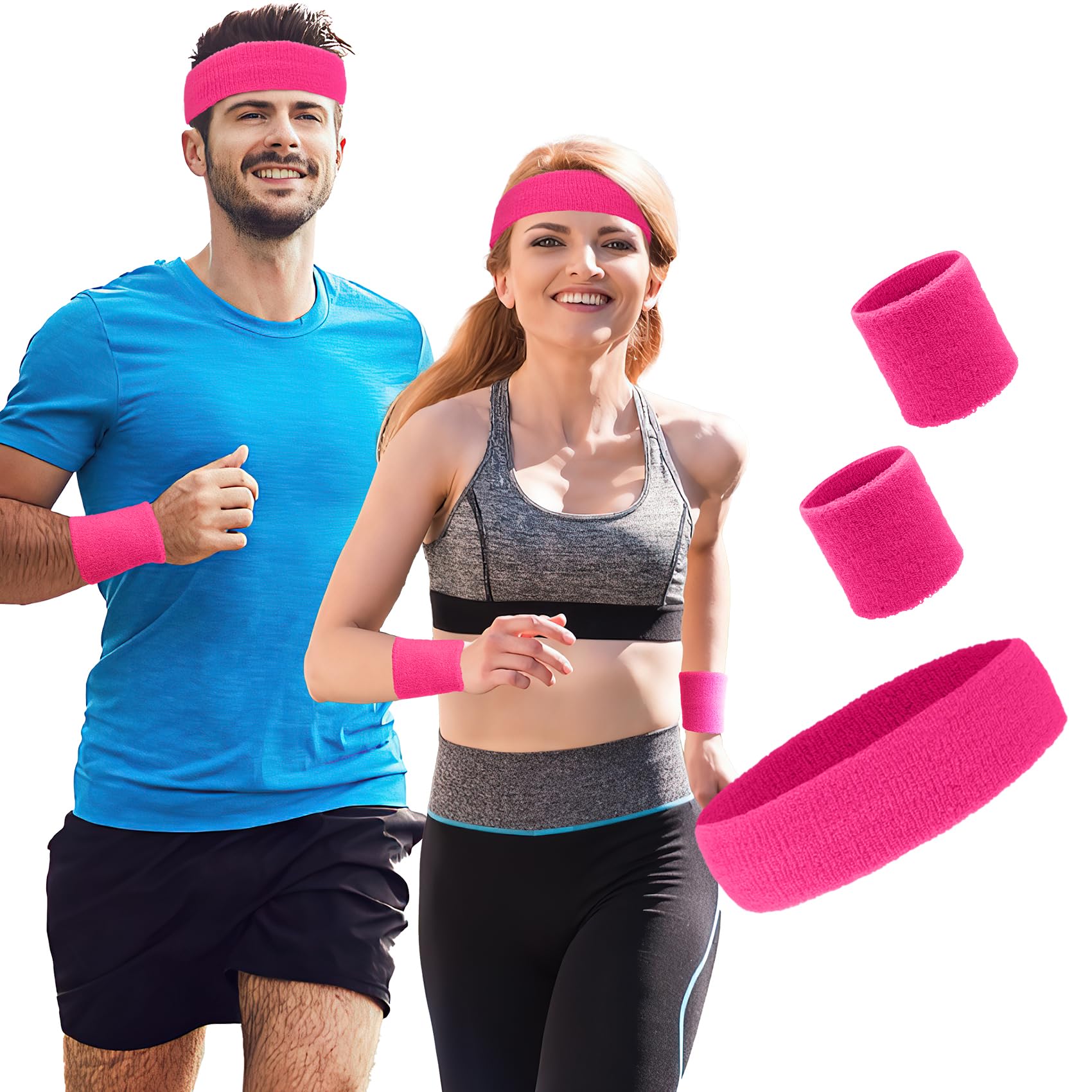 QPIXVBWorkout Headbands,Sports & Outdoors Headbands Wristband,Gym Accessories,Moisture Wicking Hairband,Sweatbands
