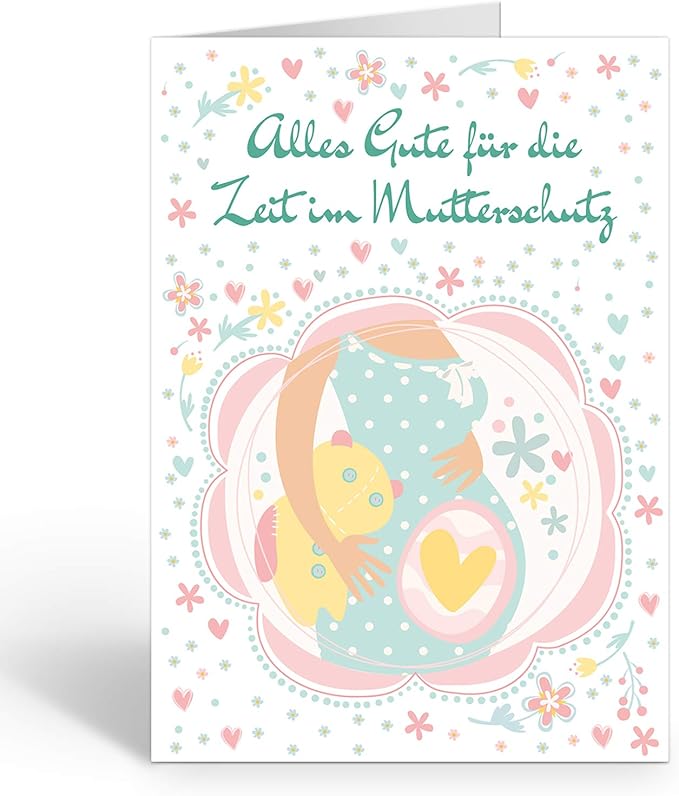 Kollegin Mutterschutz Sprüche Abschied Mutterschutz Karte XXL Abschiedskarte (A4) | Mutterschutz - Moderne Grafik mit Text | mit
