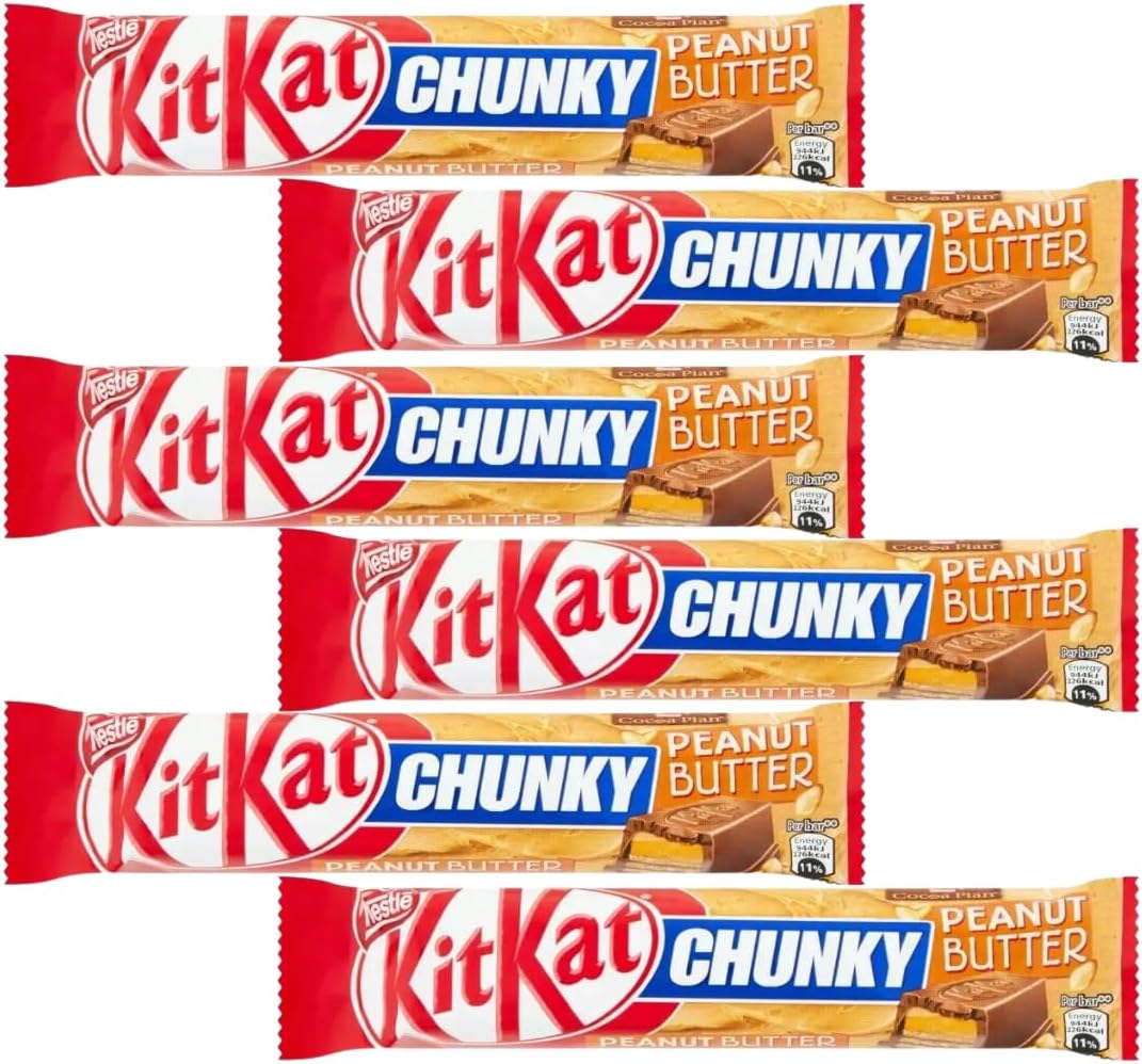 Peanut Butter Chocolate Bar Bundle With Kit Kat Chunky Peanut Butter 42g (6 Pack)