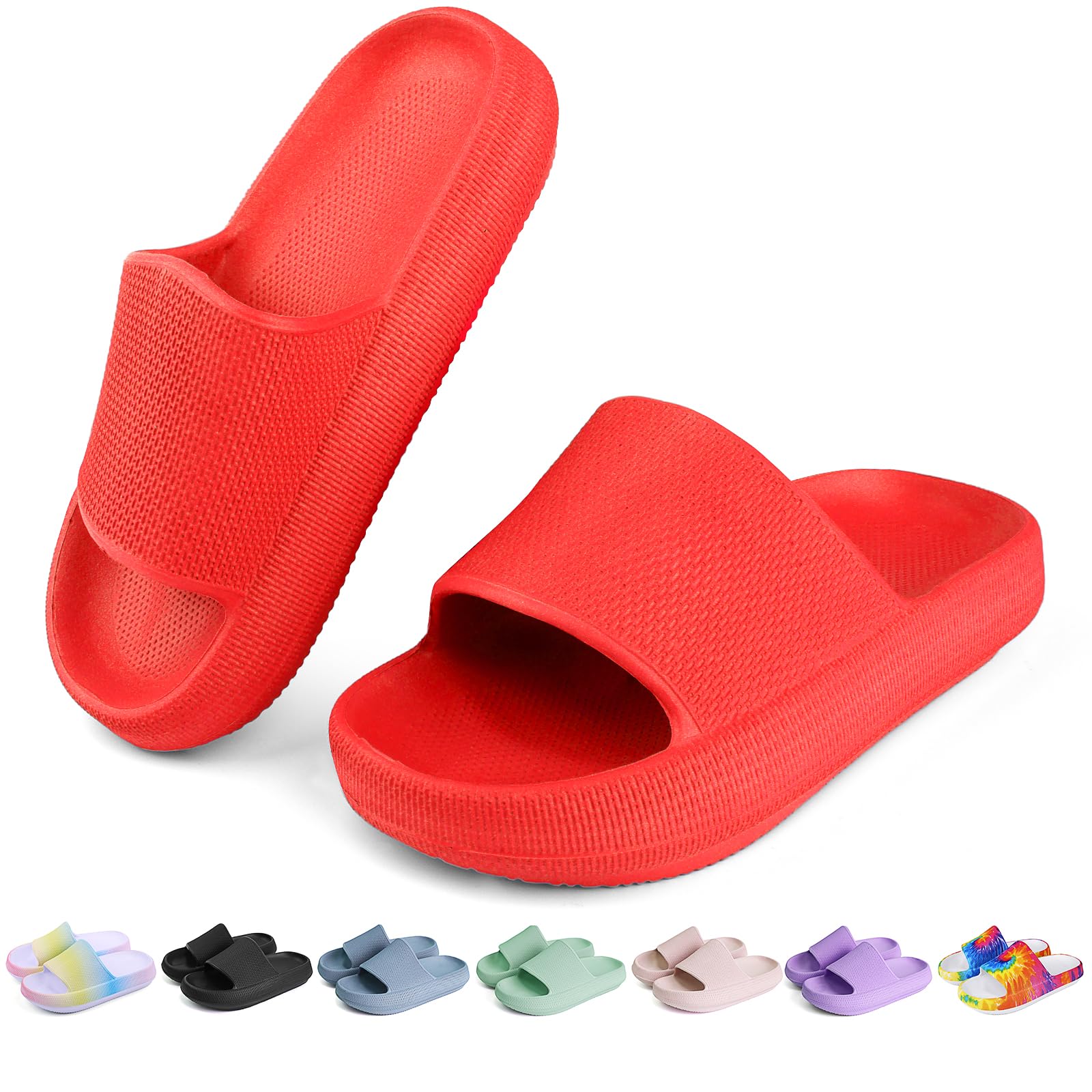 OUYADU Kids Cloud Slides Boys Girls Flip Flops Slip On Beach Sandals Youth Pool Shower Shoes EVA Summer Slippers（11 Little Kids - 6 Big Kids）