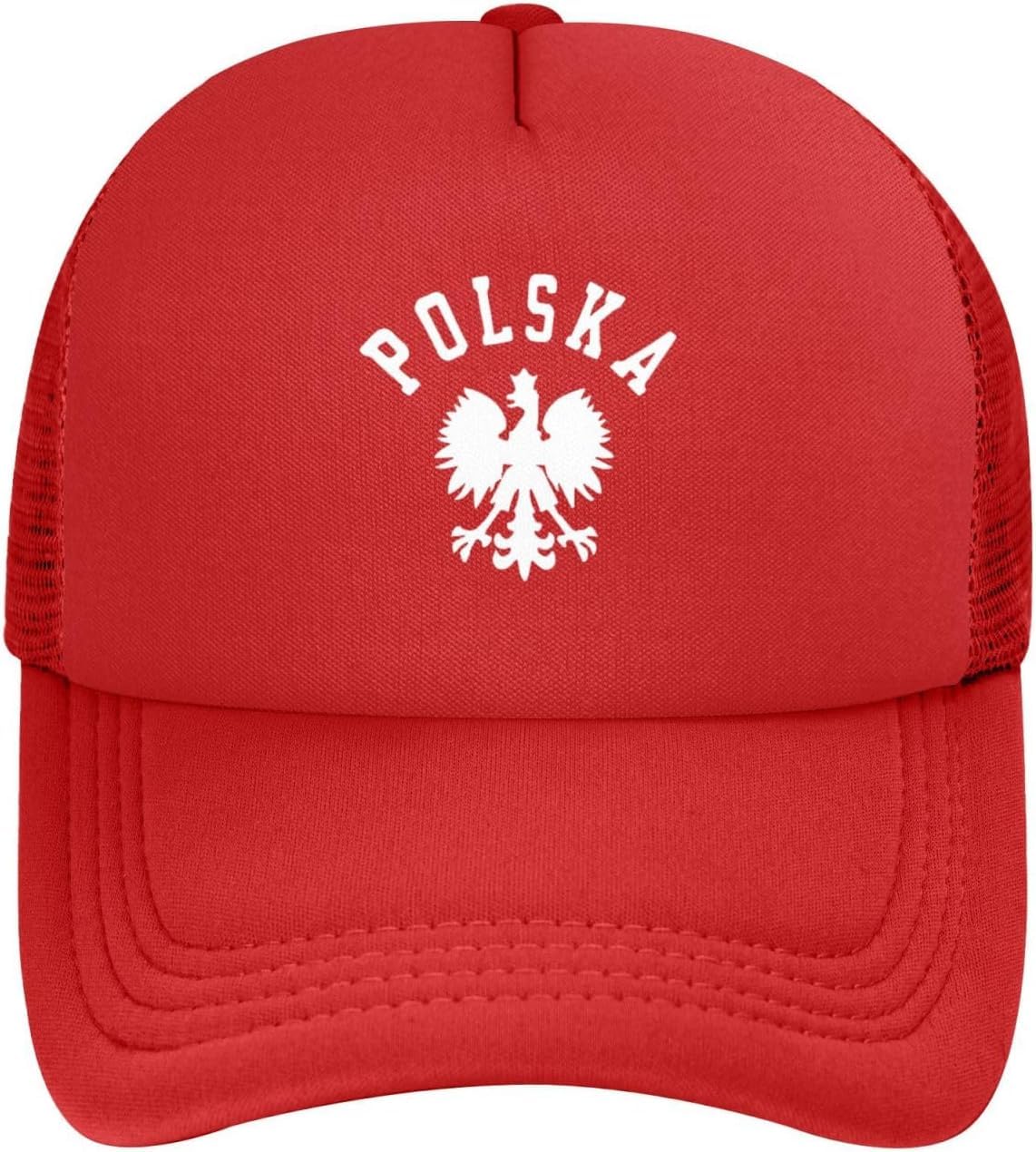 GQWJKSZ Polska Polish Country Pride Mesh Back Trucker Cap Adult Mesh Baseball Cap Red