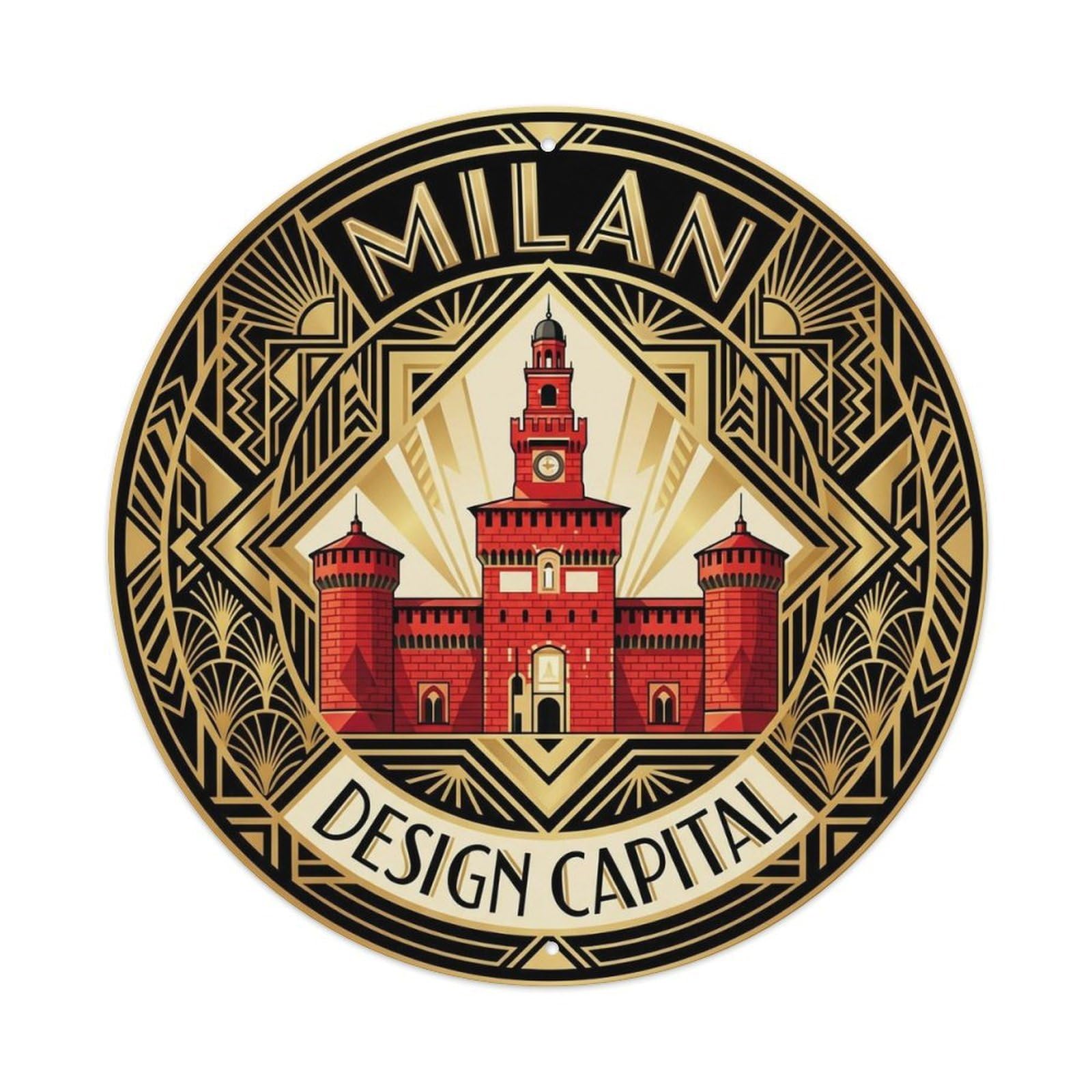 Vintage Travel Milan Italy Vista Metal Tin Sign