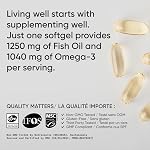 Sports Research® Omega-3 Fish Oil 1250mg from Wild Alaska Pollock,180 Count | Always Fresh Never Fishy | 690mg EPA 260mg DHA per Softgel · Heart & Brain Health* · MSC Certified Sustainable - 180 Servings