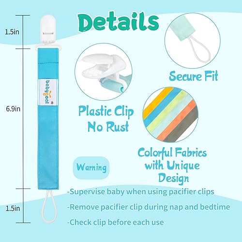 Miniatura 3 de Babygoal - Clips neutros para sujetar chupetes paquete con 6 unidades para niños y niñas se adapta a la mayoría de estilos de chupones y mordedores