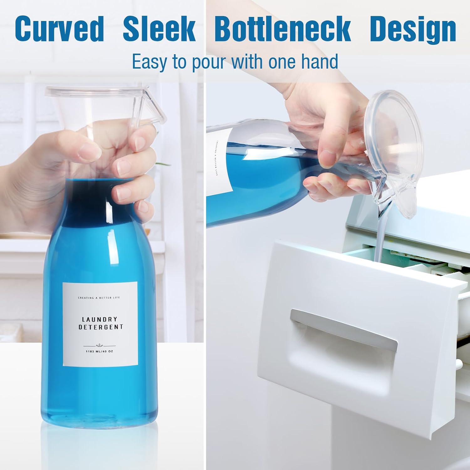 Laundry Deternt Dispenser Bottle with Waterproof Label for Deternt,