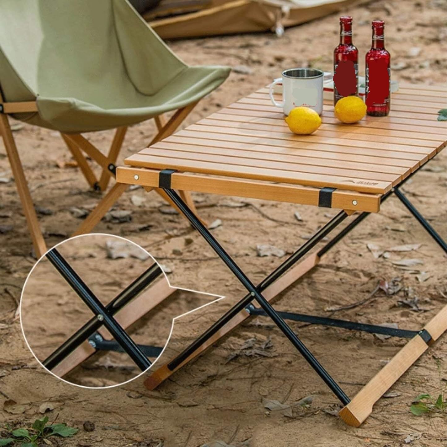 HYKJCSS Camping Tisch Klapptisch Zusammenklappbarer, Zusammenklappbarer Tragbarer Camping-Angel-Klapptisch, Multifunktionaler Tisch Campingtisch Klappbar Garten