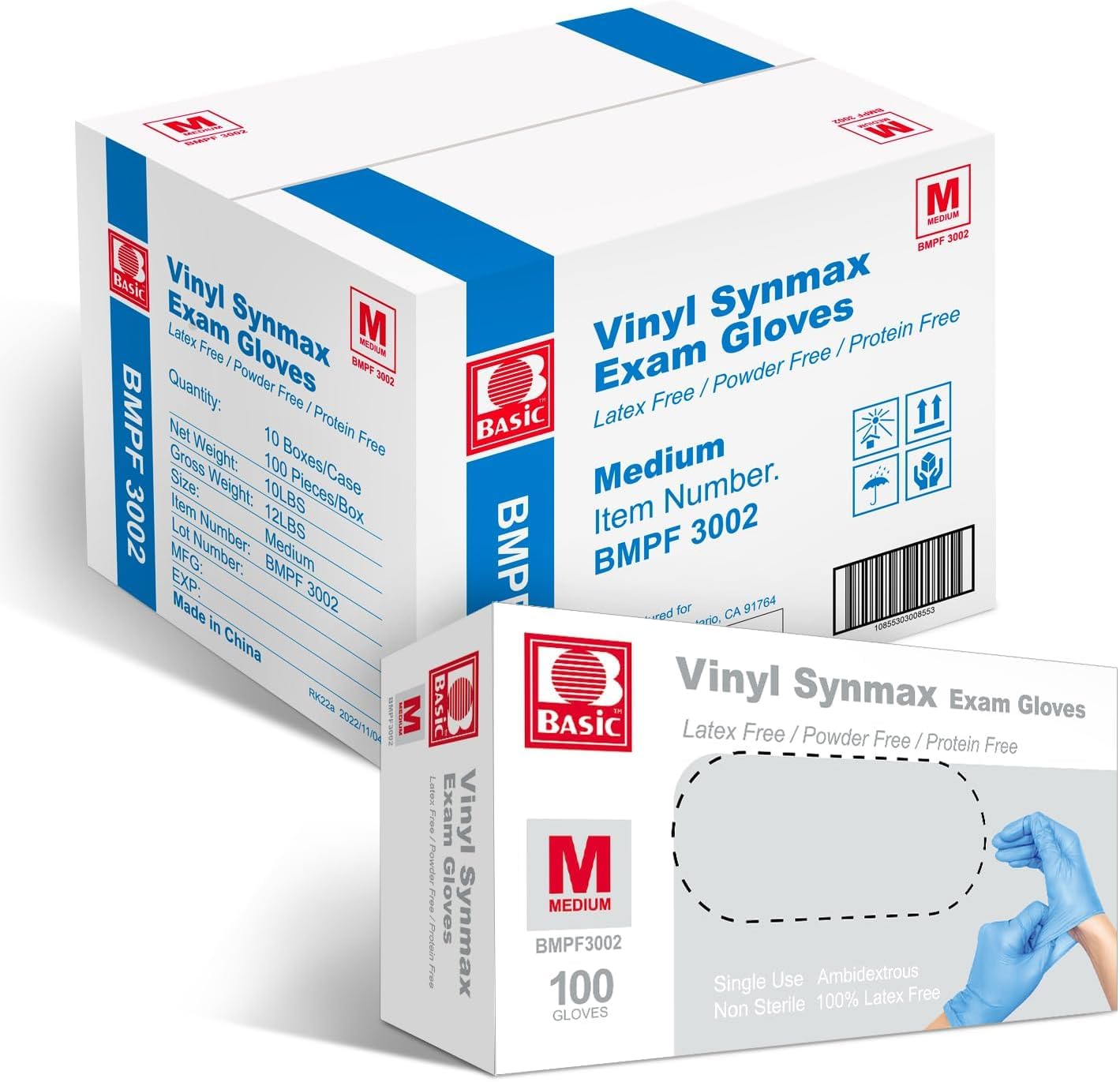 Jointown Vinyl Gloves, Disposable Cleaning, Powder Free, Latex Free, Non-Sterile Protective Glove, Gloves for Cooking