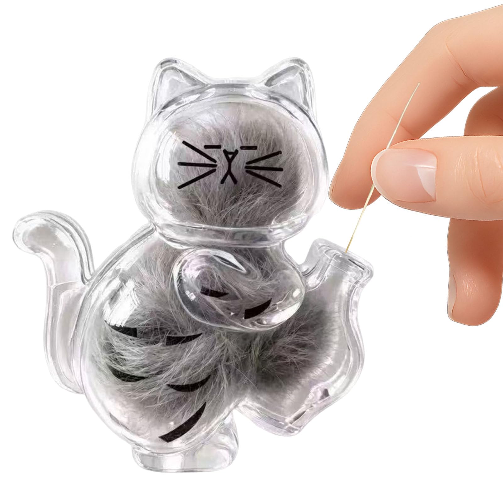 QUNZIDRESS Cat Whisker/Hair Keepsake Container Magnet,Clear Acrylic Pet Hair Storage Capsule,Cats Hairs Container Fridge Magnet,Memorial Pet Hairs Collector&Cute Magnetic Home Decor for Cat Lovers