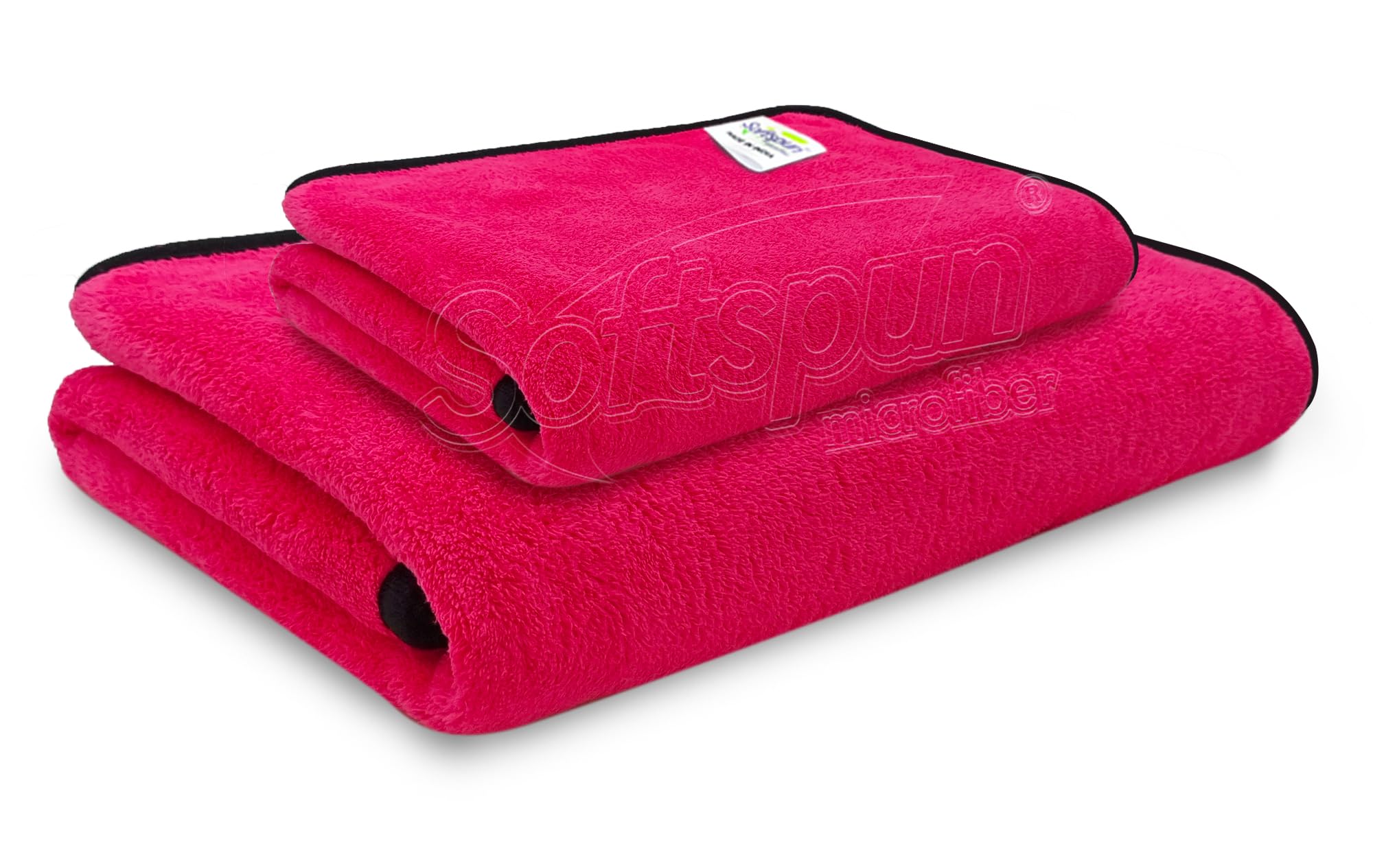 SOFTSPUN Microfiber Bath Towel 2 pc Pink! Ultra Absorbent Super Soft & Comfortable Quick Drying for Men & Women Daily Use Extra Large Size Unisex.