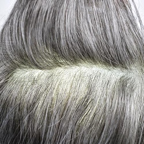 Sistema de cabello para hombre, Toupee, sistema de reemplazo de cabello invisible para hombre, pieza de cabello humano real, protesis capilar para