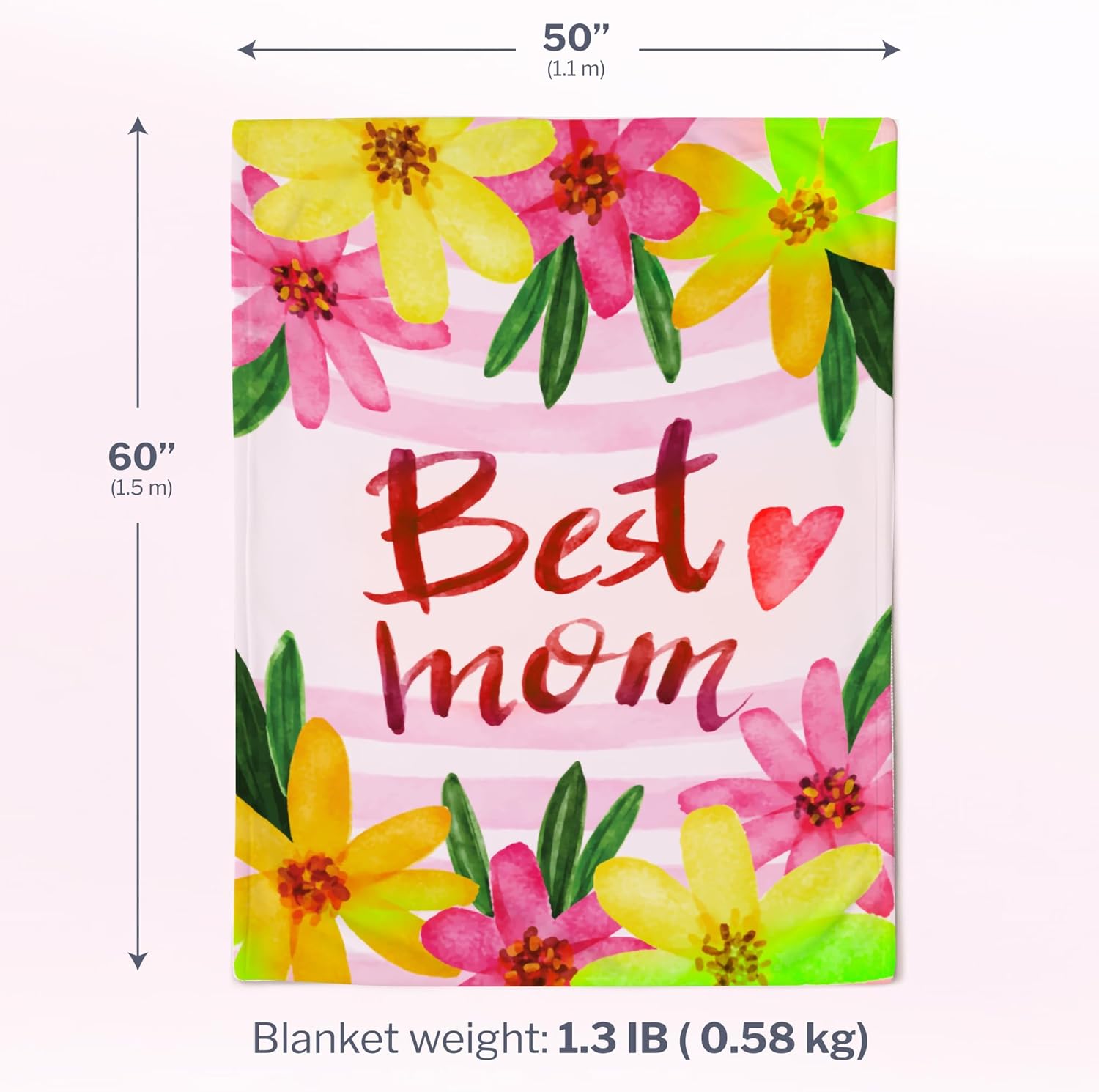 Mom Blanket 50"x60" in Gift Ready Packaging | Cozy Dyed Fleece Throw Blanket by FiloEstilo - Best Mom Ever Gift for Couch or Bed | Special Present from Daughter or Son - Image 6