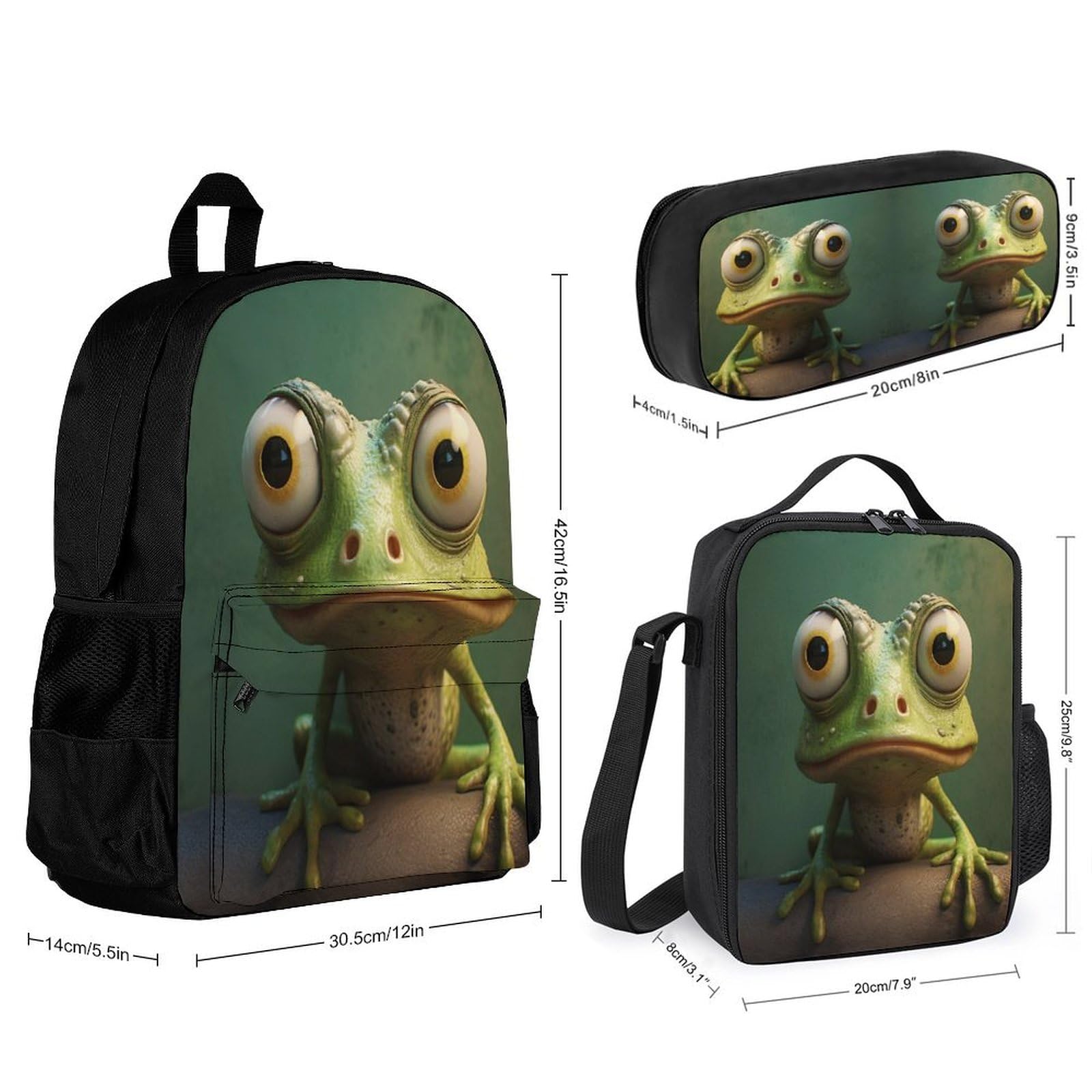 Plecak piłkarski CP dla chłopców z torbą na lunch i etui, podstawowy zestaw do piłki nożnej na codzienne wyjścia, Styl-2, Taille unique, Preppy