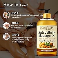 Vista 5 de Aceite de masaje anticelulítico con aceite de jengibre para masaje de drenaje linfático. Enriquecido con aceite de árbol de té y hierbas naturales