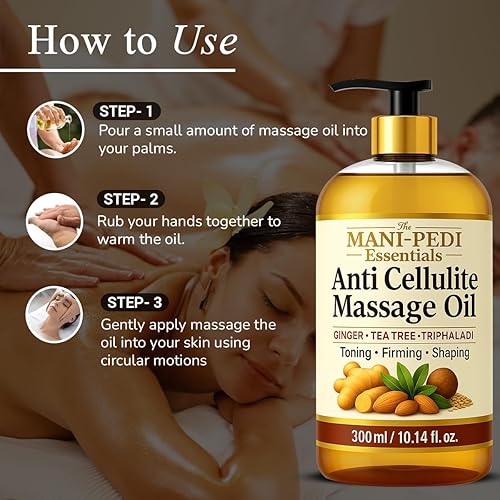 Miniatura 5 de Aceite de masaje anticelulítico con aceite de jengibre, aceite de árbol de té y hierbas naturales para tonificar, reafirmar y dar forma.