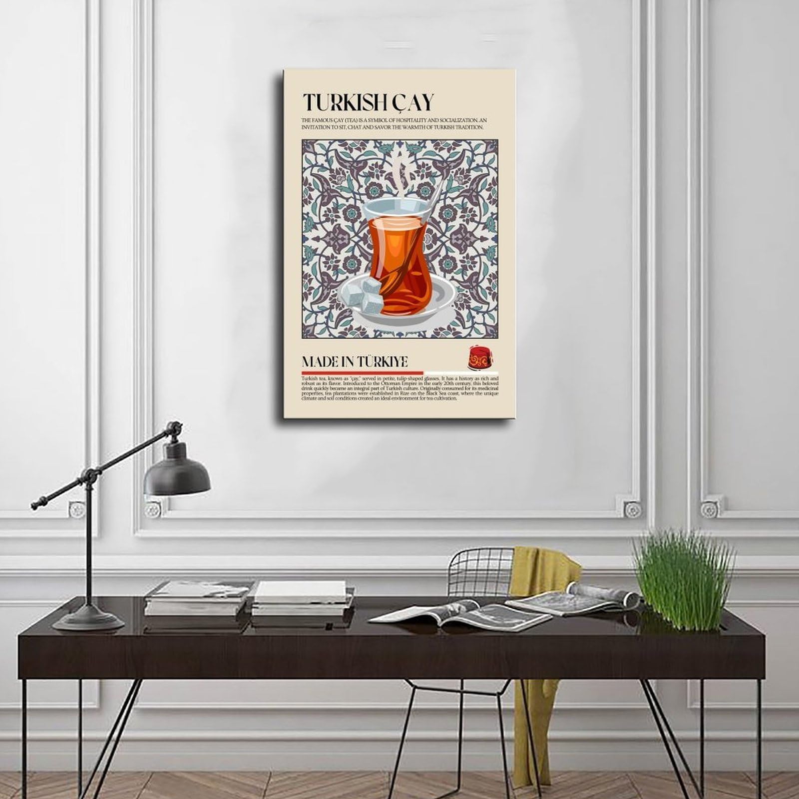 Restaurant-Poster, türkischer Tee, Leinwand-Poster, Schlafzimmer, Dekoration, Landschaft, Büro, Raumdekoration, Geschenk, 40,6 x 61 cm (L x B)