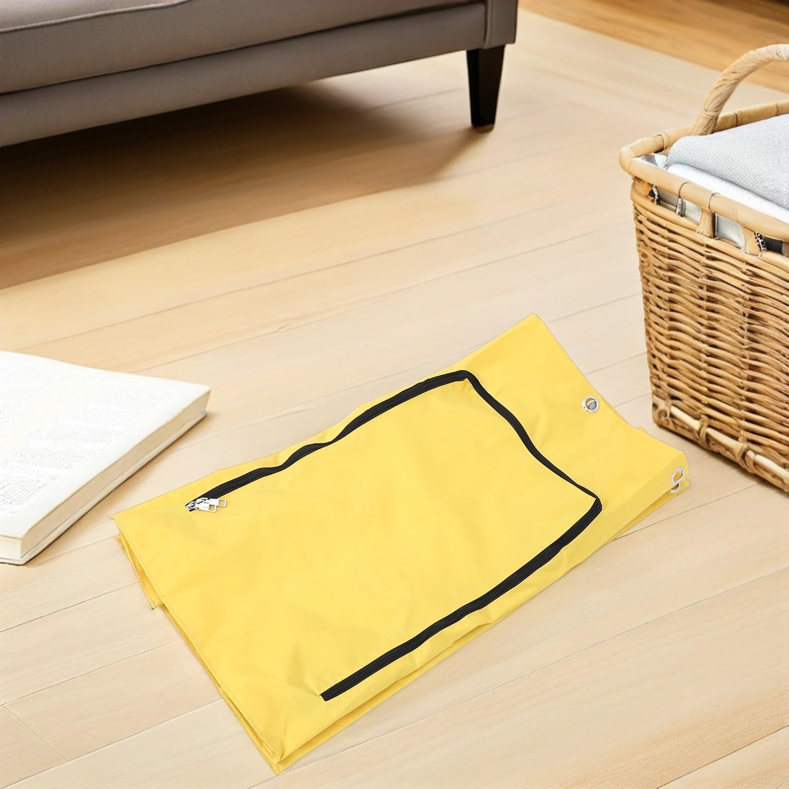 Bolsa para Carrito de Limpieza Industrial de Tela Oxford con Alta Capacidad y Cremallera Frontal para Uso Comercial y Recolección de Ropa y Residuos