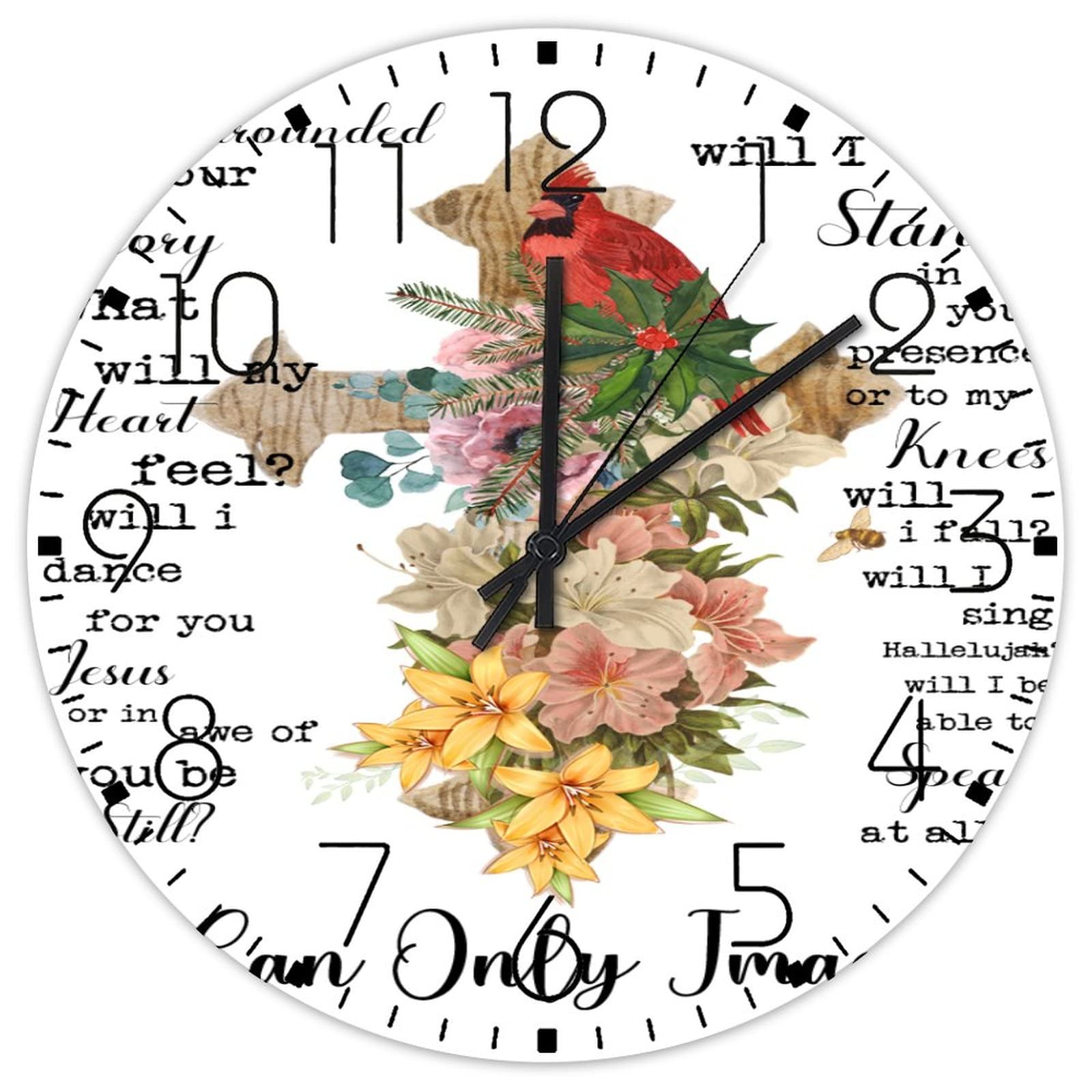 Horloge murale en bois 38 cm I Can Only Imagine Coffee silencieuse ronde