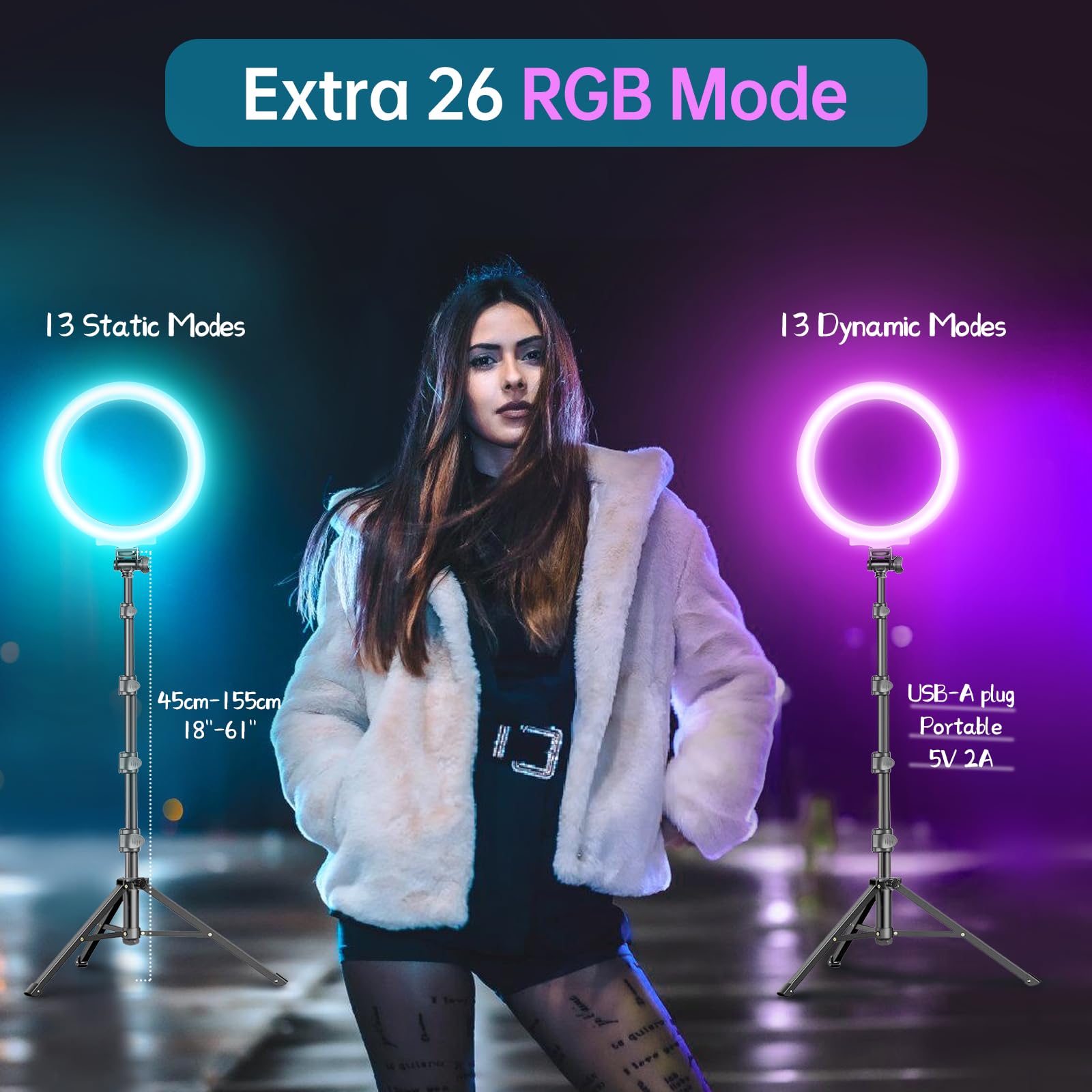 Y2 Selfie Fill Light Desktop LED Ring Light Selfie Lape avec trépied Stand Supp