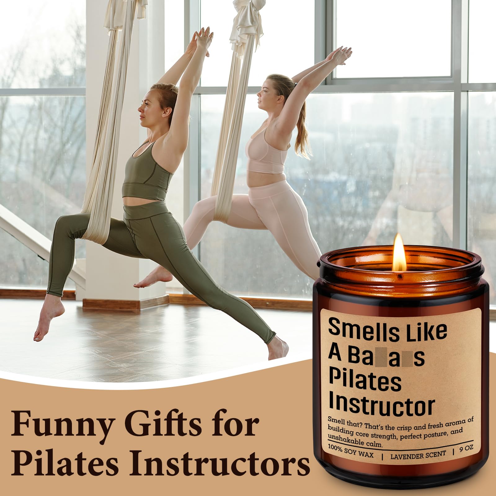 Miracu Candle, Pilates Instructor Gifts, Pilates Day Gifts for Women Men, Funny Gym Workout, Birthday, Mothers, Appreciation Thank You Idea for Reformer Fitness Teacher Lover Friend Mom, Studio Decor