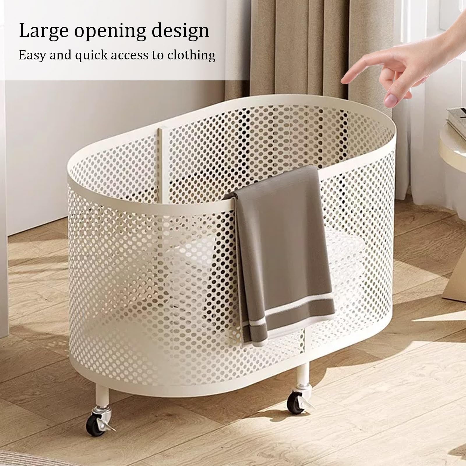 Carrello Portabiancheria Con Ruote - Cesto Portaoggetti Portatile