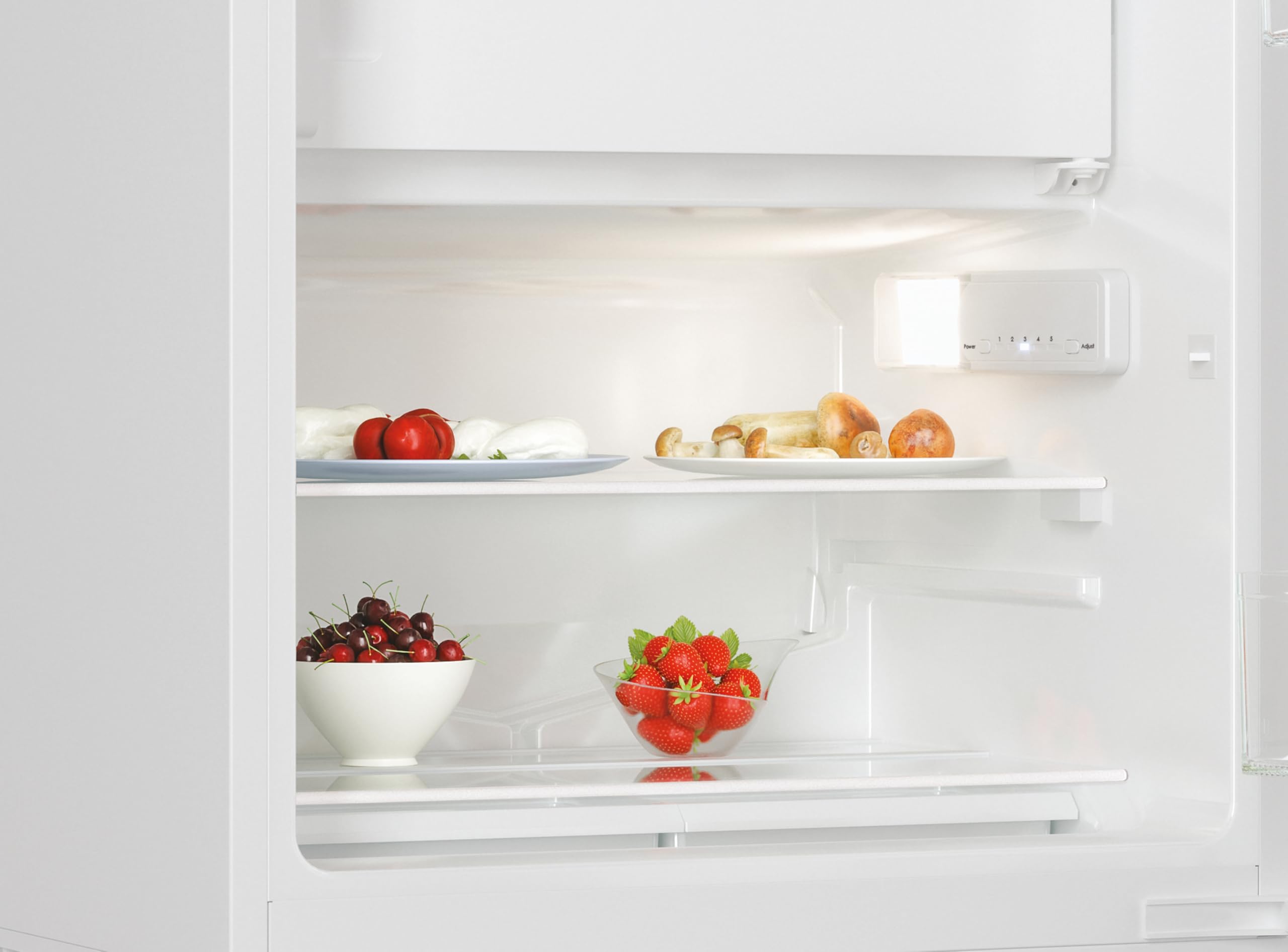 Candy CM4SE68W - Frigorifero da incasso con congelatore, porta a traino, 16 litri, 2 ripiani in vetro