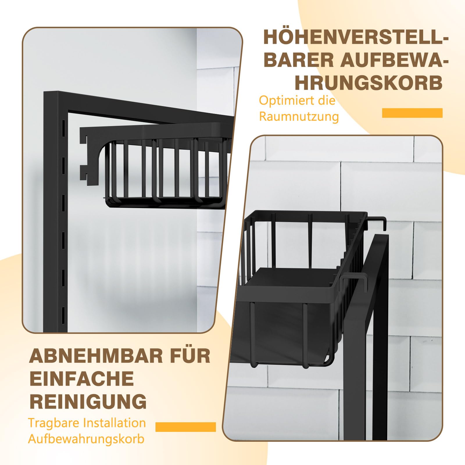 TWSOUL Organizador de armario extensible de 2 niveles debajo del lavabo, organizador de cocina, longitud extensible de 32 a 52 cm, para armario y baño, sistema de organización de armario