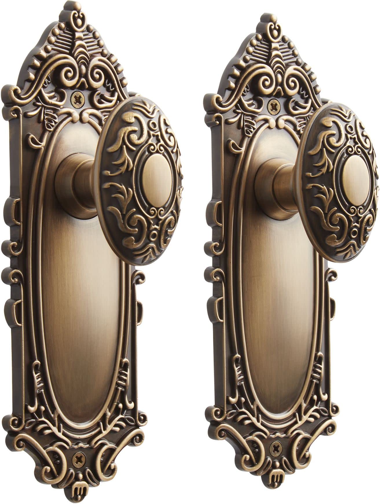 Signature Hardware 480944 Valma Solid Brass Dummy Set Door Knob Set - Antique Brass