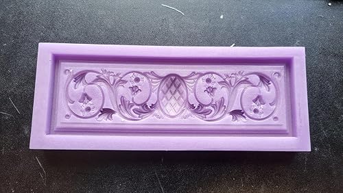 Miniatura 3 de Ornamental filigree rectangle #2 Silicone candybar chocolate mold, resin, fondant, wax and more. (random color) (shallow med)